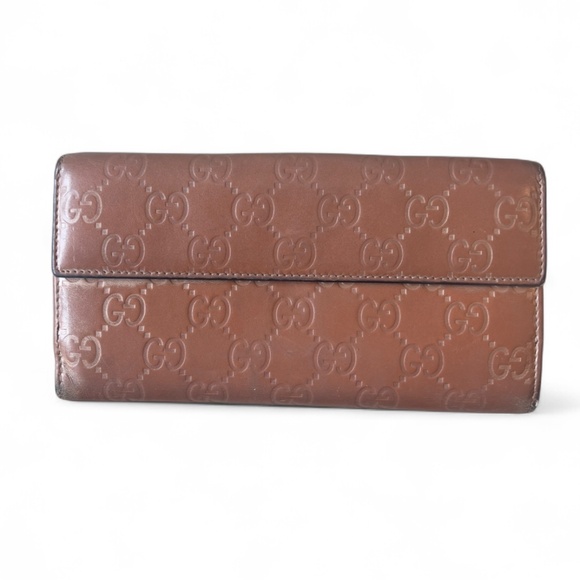 Gucci Guccissima Long Wallet No. 203550-0959 Brown / Champagne - Picture 3 of 15
